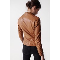 Salsa 21005566 Tan soft Leather Jacket w/zips