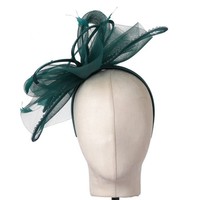 TGH021 Hunter Green Pearl & Diamonte Fascinator