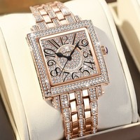 EUR203 Diamanté watch in Rose Gold
