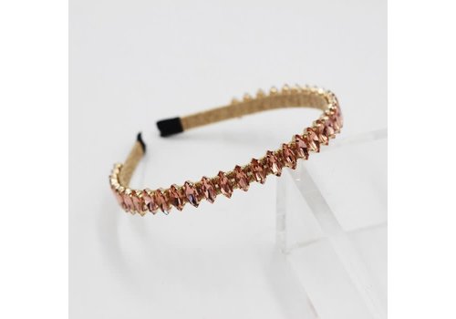 Peach Accessories HA759 Oval crystal jewelled headband in Champagne