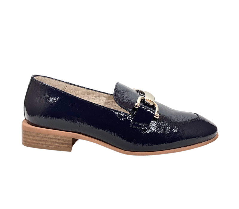 Wonders B-7633 Navy patent Loafer