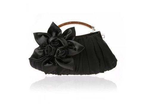 Peach Accessories 0005 Black Satin dress Bag