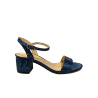 ADELE Navy diamantè 2 inch block heel