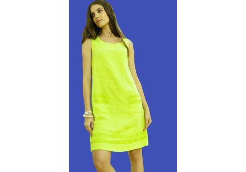 MALOKA Maloka RECRE Lime Green Linen Dress