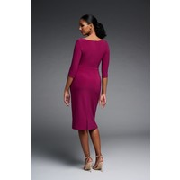 Joseph Ribkoff Pleated wrap Dress in Plum