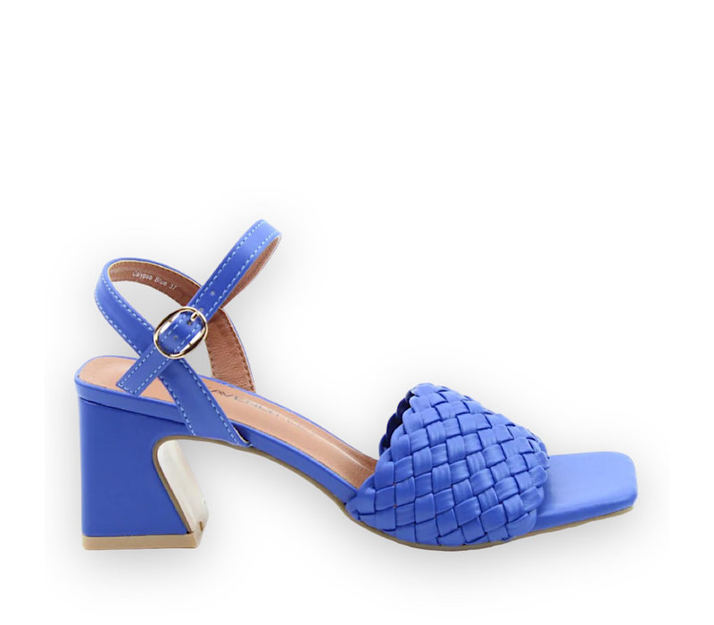 H.F. CALYPSO Royal Blue Block Heel Sandal