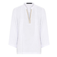 Micha 171 159 White/Gokd Linen Shirt