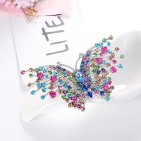 1532 Crystals butterfly brooch in Multicolours