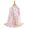 Peach Accessories TT343 strips and checks print cotton scarf in Pink