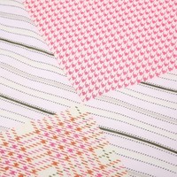 TT343 strips and checks print cotton scarf in Pink