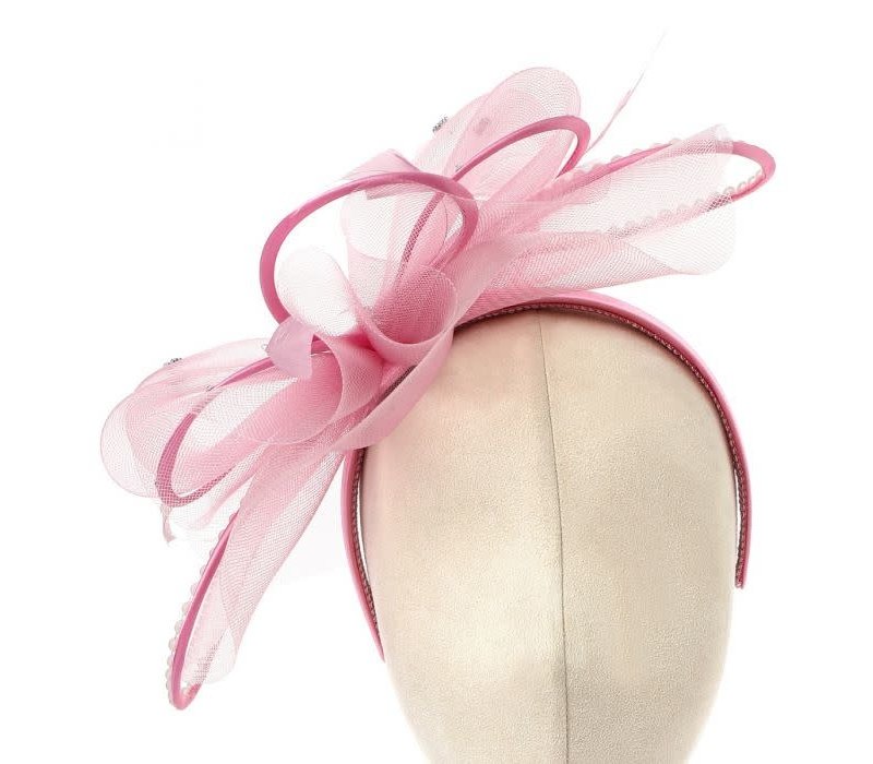 TGH021 Pearl and diamante mix Headband in Pink