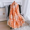 Peach Accessories TT251 Letter F with floral print Orange Scarf