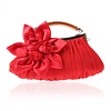 Peach Accessories 0005 Red Satin dress Bag with Flower