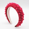 HA732 chunky cluster pearl headband in Dark Red