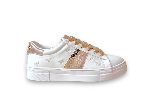 REDZ REDZ 97136-2 White/Gold Bee Sneakers
