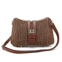 020 pretty Straw Bag in dark Brown