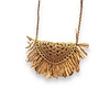 Peach Accessories A147 Natural straw Bag w/fringe in Brown