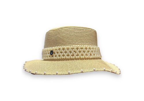 Peach Accessories WA175 Straw Sun Hat with Pearl detail