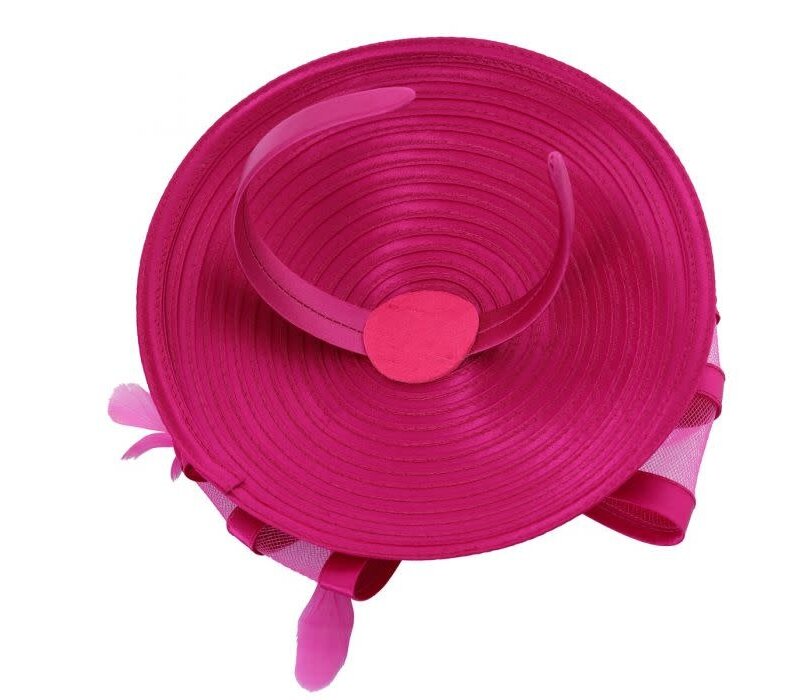 TGH071 Fuchsia Sinamay Fastenator w/Diamonte