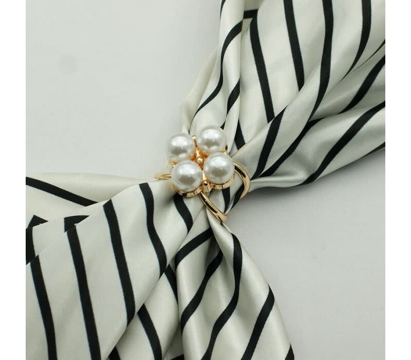 Scarf Ring / Silver Pearl