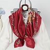 Peach Accessories F753 Floral print neck scarf in Red