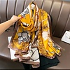 Peach Accessories TT269 Flowers & vintage city print scarf in Yellow/Brown