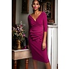 Joseph Ribkoff Joseph Ribkoff Pleated wrap Dress in Plum