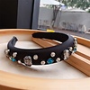 HA789 Large crystals headband in Black