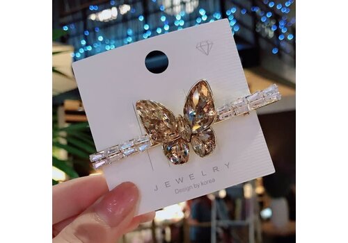 Peach Accessories SS08 Crystal butterfly hair clip in Champagne