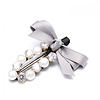 HA48 Pearls Hair Slide with Navy ribbon