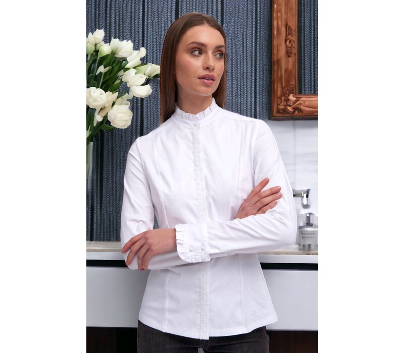 Bariloche DANUBIO White Collarless Blouse