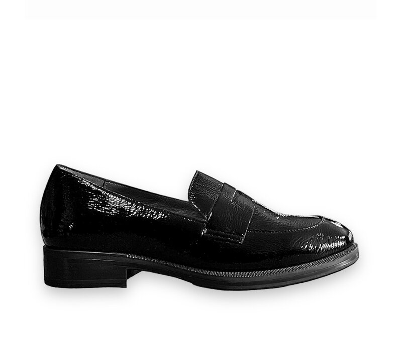 Wonders A-7251 Black soft hi shine Loafer