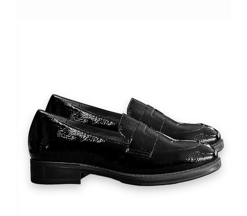 Wonders A-7251 Black soft hi shine Loafer