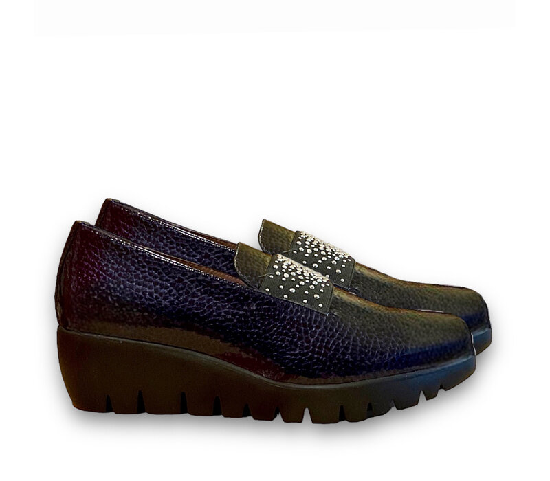 Wonders C-33158 Navy printed soft shine Slip on