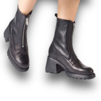 Wonders G-6701 Black front Zip Boots