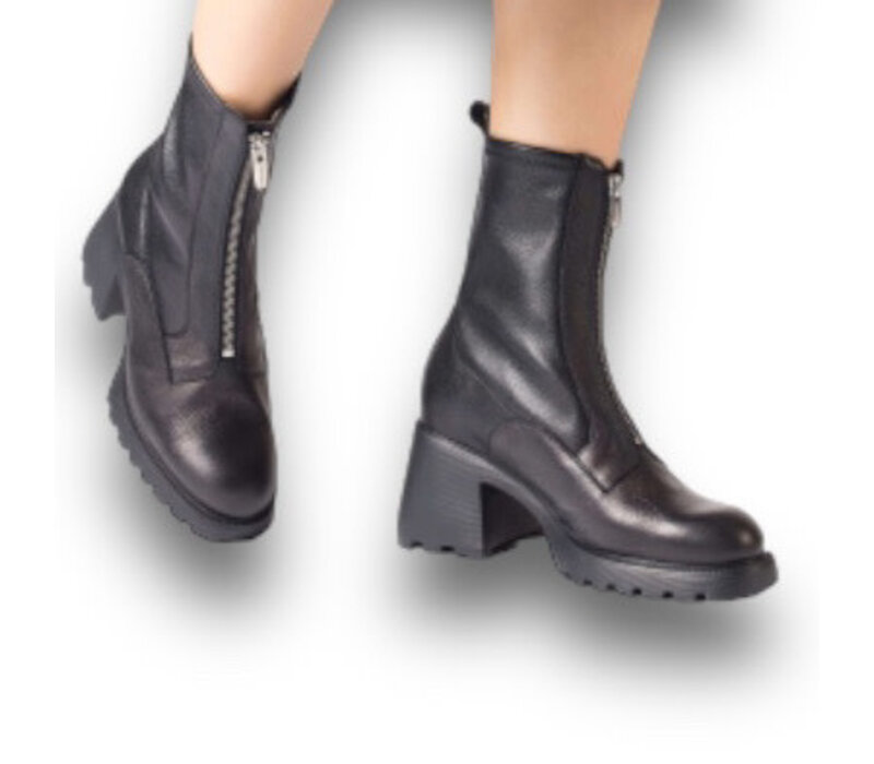 Wonders G-6701 Black front Zip Boots