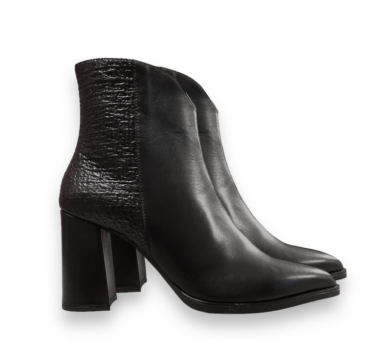 Wonders M-5407-T Black Block Heel Boots