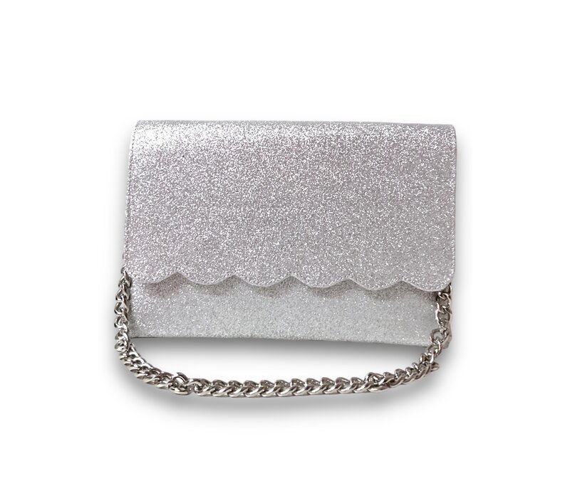 Marian 801 Silver Glitter Clutch Bag