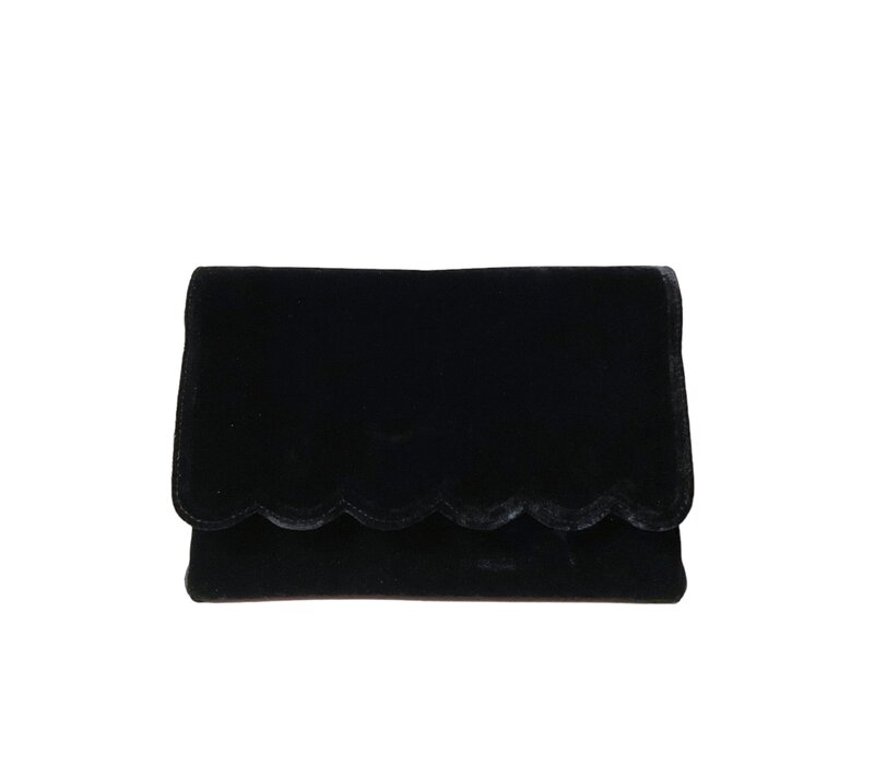 Marian 801 Black Velvet Clutch Bag