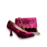 Marian 801 Grape Velvet Clutch