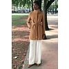 SALSA SALSA Wool Coat with Belt in Camel