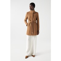 SALSA Wool Coat with Belt in Camel