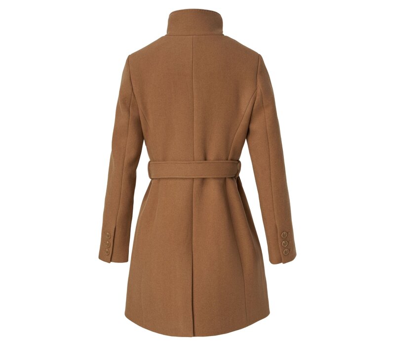 SALSA Wool Coat with Belt in Camel