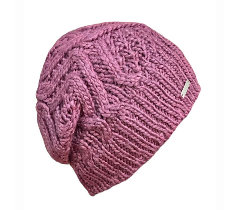 Seeberger 019175 Fuchsia Cable knit Headsock