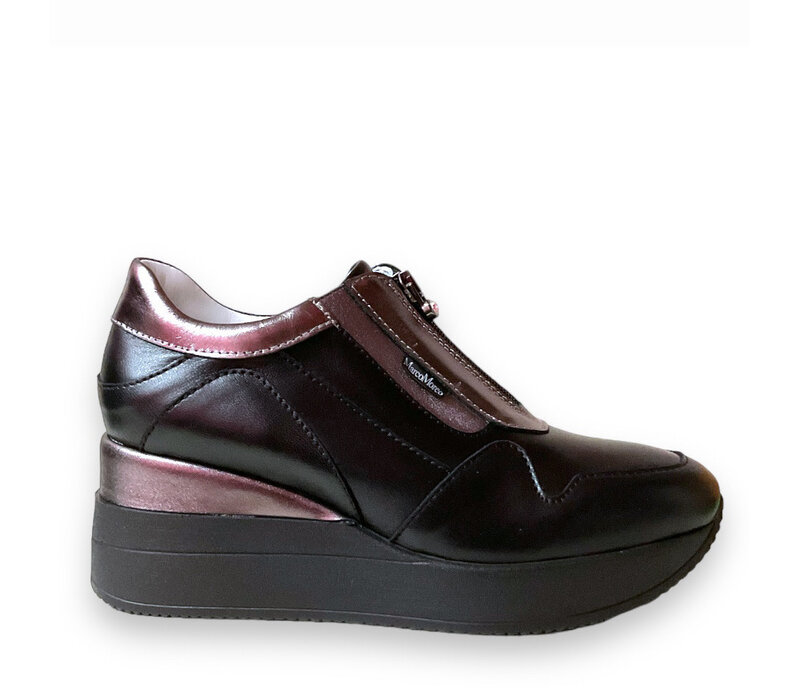 MarcoMoreo Black/Bronze front Zip Wedge