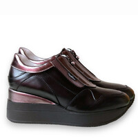 MarcoMoreo Black/Bronze front Zip Wedge