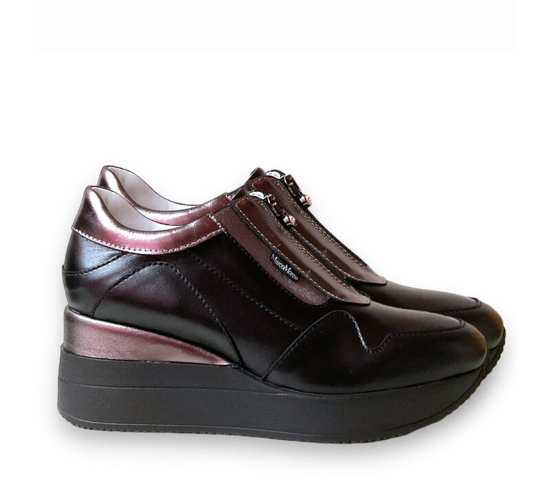 MarcoMoreo Black/Bronze front Zip Wedge