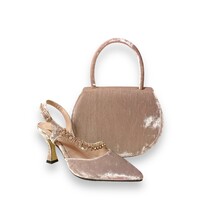 Marian 706 Taupe Velvet Handbag