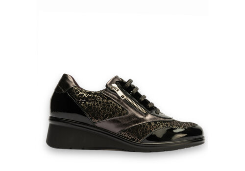 Pitillos Pitillos 5325 Black Lace & Zip Wedge