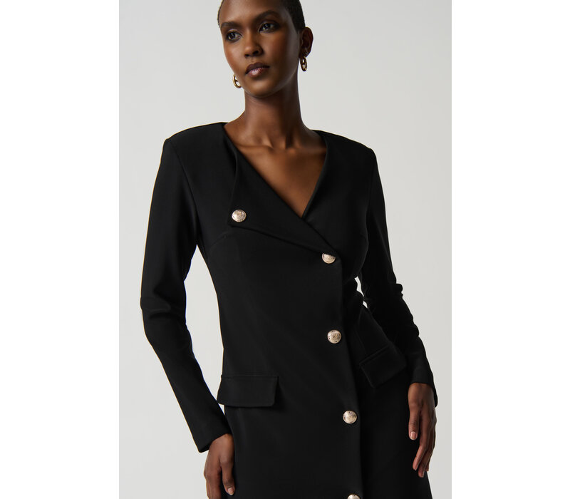 Joseph Ribkoff Asymmetrical Silky Knit Blazer Dress